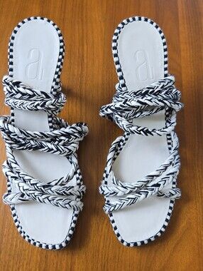 NWT! Antolina Paris Eunice Woven Ankle-Tie High Heel Sandals